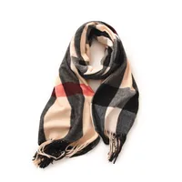 Deqing Siyue  Scarf New Autumn And Winter Thickened Warm Cashmere Scarf Plaid Printed Autumn And Winter Scarf For Women sku image 10
