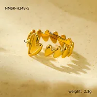 Classic Style Heart Shape 304 Stainless Steel Women's Adjustable Ring Charm Rings Open Rings sku image 1