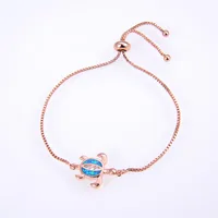 Copper 18K Gold Plated Polishing Plating Inlay Tortoise Opal Zircon Charms Bracelets sku image 21