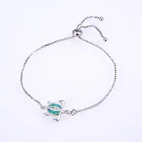 Copper 18K Gold Plated Polishing Plating Inlay Tortoise Opal Zircon Charms Bracelets sku image 16