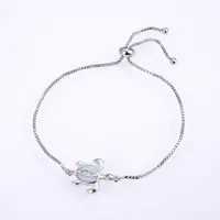 Copper 18K Gold Plated Polishing Plating Inlay Tortoise Opal Zircon Charms Bracelets sku image 14