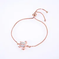 Copper 18K Gold Plated Polishing Plating Inlay Tortoise Opal Zircon Charms Bracelets main image 9