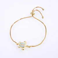 Copper 18K Gold Plated Polishing Plating Inlay Tortoise Opal Zircon Charms Bracelets main image 10