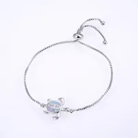 Copper 18K Gold Plated Polishing Plating Inlay Tortoise Opal Zircon Charms Bracelets sku image 15