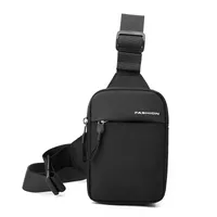 Men's Nylon Solid Color Streetwear Sewing Thread Square Zipper Fanny Pack sku image 4