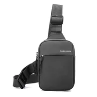 Men's Nylon Solid Color Streetwear Sewing Thread Square Zipper Fanny Pack sku image 5