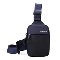 Men's Nylon Solid Color Streetwear Sewing Thread Square Zipper Fanny Pack sku image 6