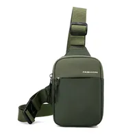 Men's Nylon Solid Color Streetwear Sewing Thread Square Zipper Fanny Pack sku image 7