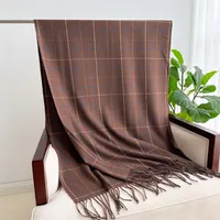 Women's Casual Style Business Basic Plaid Imitation Cashmere Polyester Scarf sku image 7
