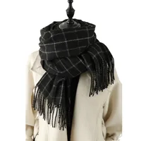 Women's Casual Style Business Basic Plaid Imitation Cashmere Polyester Scarf main image 4