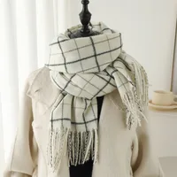 Women's Casual Style Business Basic Plaid Imitation Cashmere Polyester Scarf sku image 5