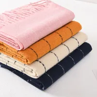 Women's Basic Plaid Imitation Cashmere Polyester Scarf main image 4