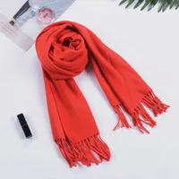 Autumn And Winter Children's Double-sided Plaid Scarf Men's Adult Scarf Hanging Beard Annual Gift Red Scarf Wholesale main image 2