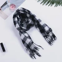Autumn And Winter Children's Double-sided Plaid Scarf Men's Adult Scarf Hanging Beard Annual Gift Red Scarf Wholesale main image 3