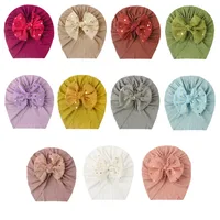 Seasonal New Thread Baby Headwear Children's Bow Turtleneck Hat Baby Indian Hat main image 1