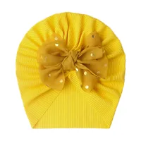 Seasonal New Thread Baby Headwear Children's Bow Turtleneck Hat Baby Indian Hat sku image 1