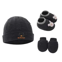 Newborn Baby Cap Baby Hat Baby Gloves Baby Shoes Three-piece Set 892 sku image 39