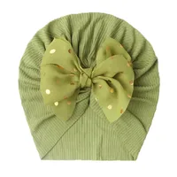 Seasonal New Thread Baby Headwear Children's Bow Turtleneck Hat Baby Indian Hat sku image 2