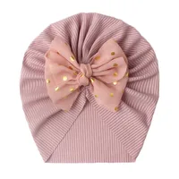 Seasonal New Thread Baby Headwear Children's Bow Turtleneck Hat Baby Indian Hat sku image 7