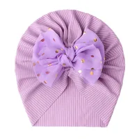Seasonal New Thread Baby Headwear Children's Bow Turtleneck Hat Baby Indian Hat sku image 4