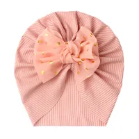 Seasonal New Thread Baby Headwear Children's Bow Turtleneck Hat Baby Indian Hat sku image 8