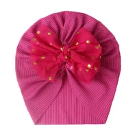 Seasonal New Thread Baby Headwear Children's Bow Turtleneck Hat Baby Indian Hat sku image 9