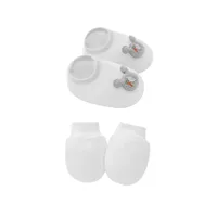 Newborn Baby Cap Baby Hat Baby Gloves Baby Shoes Three-piece Set 892 sku image 25