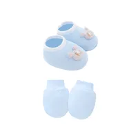 Newborn Baby Cap Baby Hat Baby Gloves Baby Shoes Three-piece Set 892 sku image 17