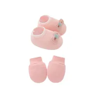 Newborn Baby Cap Baby Hat Baby Gloves Baby Shoes Three-piece Set 892 sku image 29