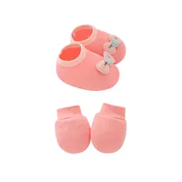 Newborn Baby Cap Baby Hat Baby Gloves Baby Shoes Three-piece Set 892 sku image 30