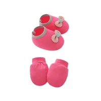 Newborn Baby Cap Baby Hat Baby Gloves Baby Shoes Three-piece Set 892 sku image 31