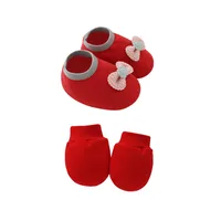 Newborn Baby Cap Baby Hat Baby Gloves Baby Shoes Three-piece Set 892 sku image 23