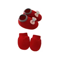 Newborn Baby Cap Baby Hat Baby Gloves Baby Shoes Three-piece Set 892 sku image 24