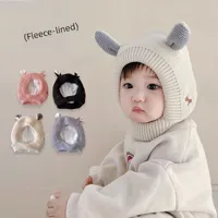 Winter Fleece-lined Thickened Children's Baby Rabbit Ear Protection Baby Boys And Girls Knitted Hat Cute Wool Hat main image 1