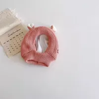 Winter Fleece-lined Thickened Children's Baby Rabbit Ear Protection Baby Boys And Girls Knitted Hat Cute Wool Hat sku image 3