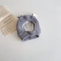 Winter Fleece-lined Thickened Children's Baby Rabbit Ear Protection Baby Boys And Girls Knitted Hat Cute Wool Hat sku image 4
