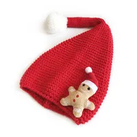 M303 Children's New Cartoon Christmas Sweet Fur Ball Cute Autumn And Winter Warm Pullover Casual Knitted Wool Hat sku image 1