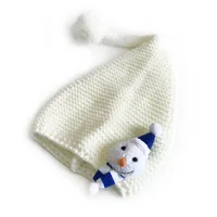 M303 Children's New Cartoon Christmas Sweet Fur Ball Cute Autumn And Winter Warm Pullover Casual Knitted Wool Hat sku image 3