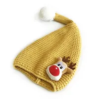 M303 Children's New Cartoon Christmas Sweet Fur Ball Cute Autumn And Winter Warm Pullover Casual Knitted Wool Hat sku image 4