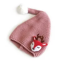M303 Children's New Cartoon Christmas Sweet Fur Ball Cute Autumn And Winter Warm Pullover Casual Knitted Wool Hat sku image 5