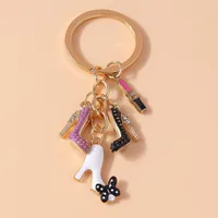 Cute Sweet Shiny Lipstick Butterfly High Heel Alloy Keychain main image 3