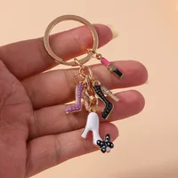 Cute Sweet Shiny Lipstick Butterfly High Heel Alloy Keychain main image 4