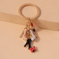 Cute Sweet Shiny Lipstick Butterfly High Heel Alloy Keychain main image 7