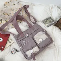 Korean-style Ulzzang Academy Style Vintage Mori Artistic  Girl Student Colored Large Capacity Shoulder Bag sku image 1