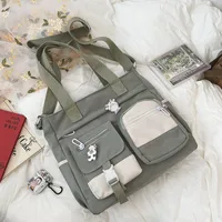 Korean-style Ulzzang Academy Style Vintage Mori Artistic  Girl Student Colored Large Capacity Shoulder Bag sku image 4