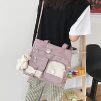 Korean-style Ulzzang Academy Style Vintage Mori Artistic  Girl Student Colored Large Capacity Shoulder Bag sku image 6