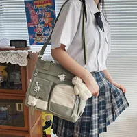 Korean-style Ulzzang Academy Style Vintage Mori Artistic  Girl Student Colored Large Capacity Shoulder Bag sku image 5