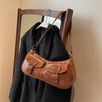Wholesale Sweet Cool Motorcycle Bag For Women  New Niche Fashion Shoulder Underarm Bag Small Red Book  Women's Bag main image 1