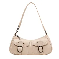Wholesale Sweet Cool Motorcycle Bag For Women  New Niche Fashion Shoulder Underarm Bag Small Red Book  Women's Bag sku image 1