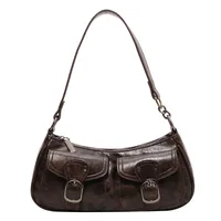 Wholesale Sweet Cool Motorcycle Bag For Women  New Niche Fashion Shoulder Underarm Bag Small Red Book  Women's Bag sku image 3